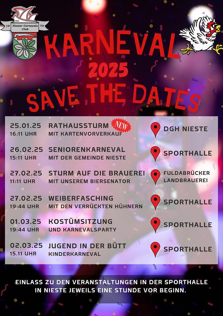 Niester Carnevals-Club Rot-Weiß - Karneval in Nieste 2025
