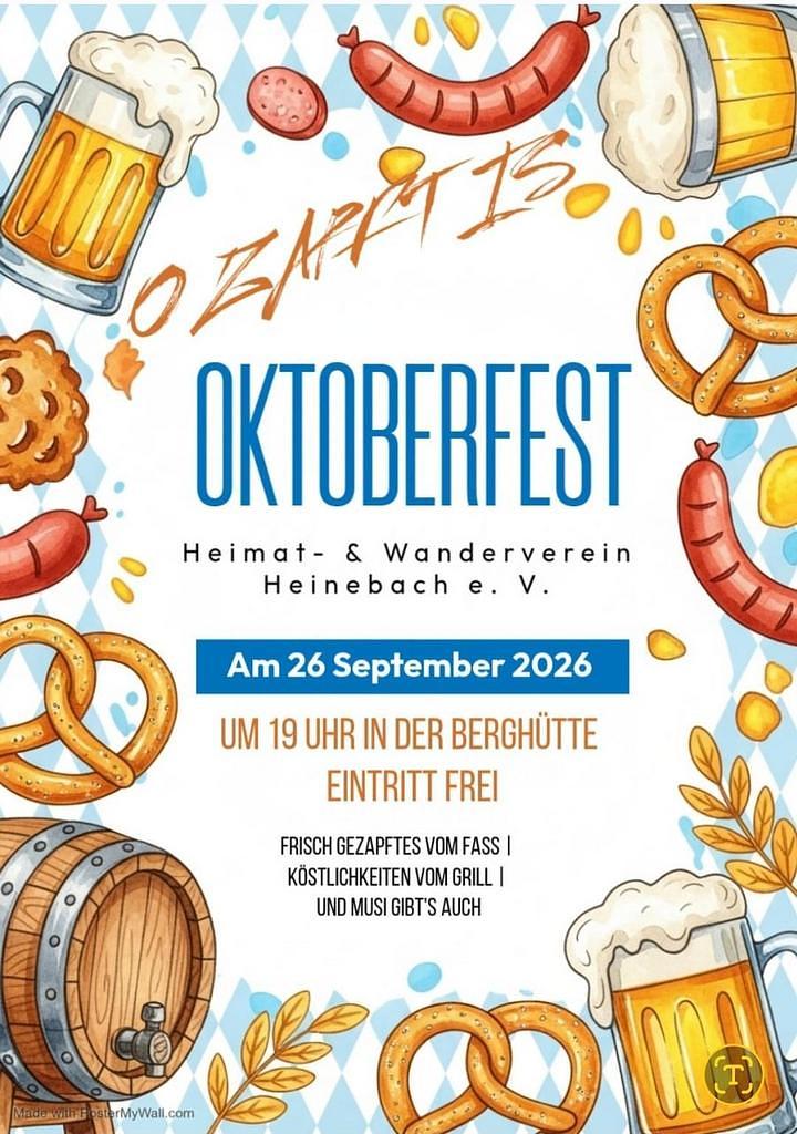 Heimat- und Wanderverein Heinebach - Einladung zu unserem Oktoberfest